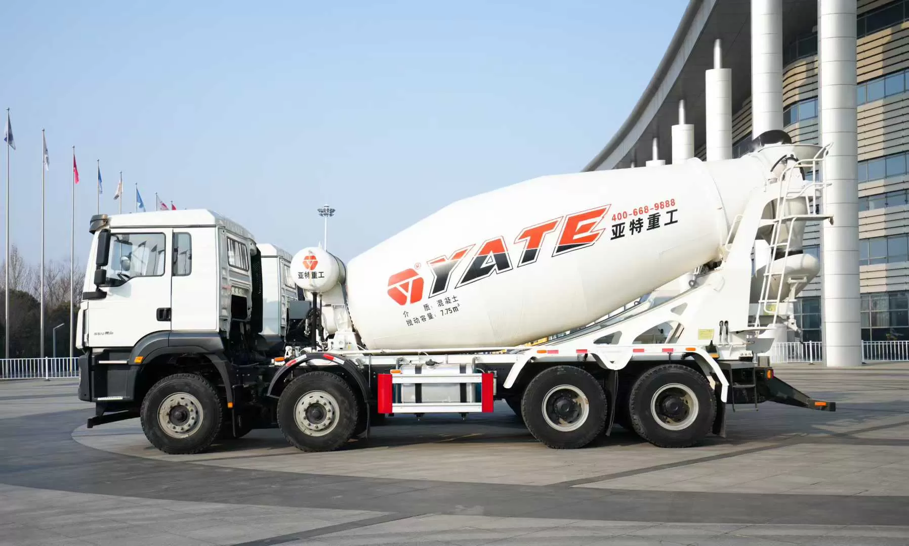 هيكل Howo + شاحنة خلط الخرسانة 8 × 4 للصناعة الثقيلة مركبة مستعملة عالية الجودة